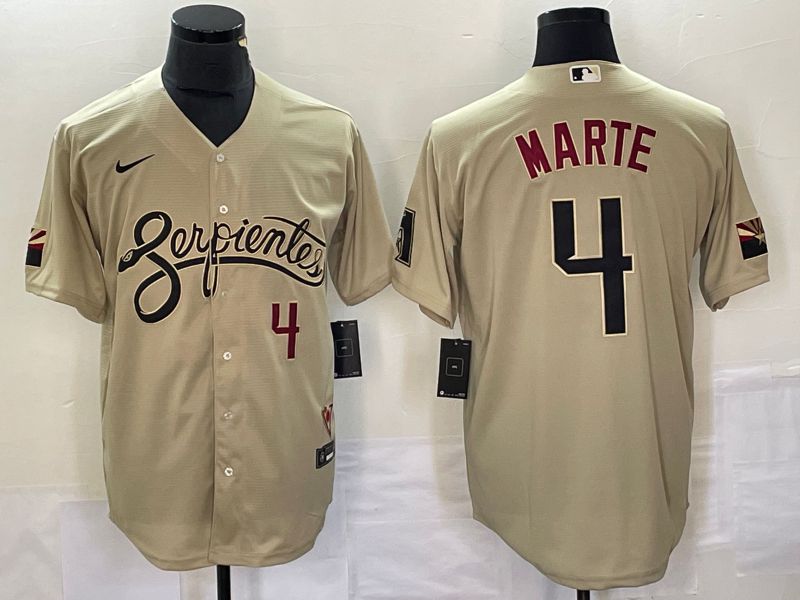 Men Arizona Diamondback #4 Marte City Edition Gray Game Nike 2023 MLB Jersey->arizona diamondback->MLB Jersey